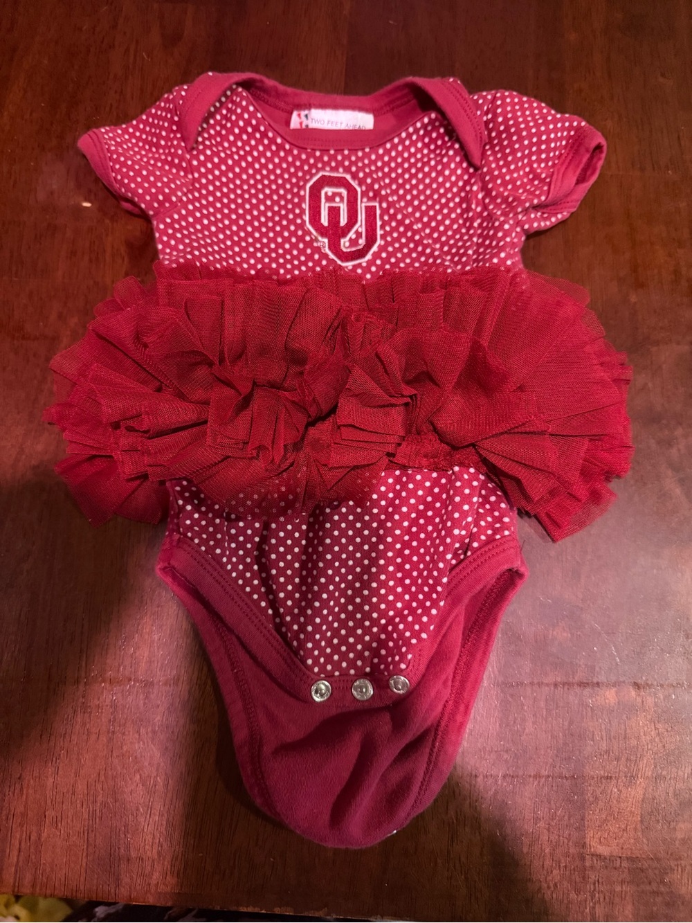 OU Infant Red Ruffle Tutu One-Piece